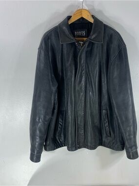 Roots  made in Canada vintage leather jacket